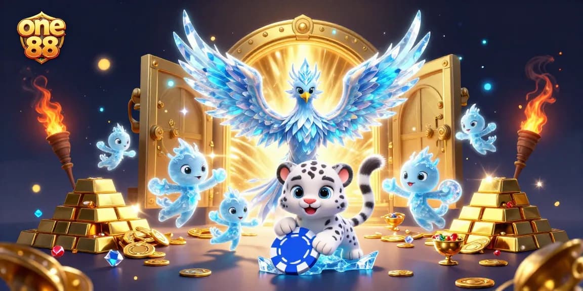 Join the excitement at one 88, where the majestic ice phoenix and snow leopard engage in thrilling casino adventures!