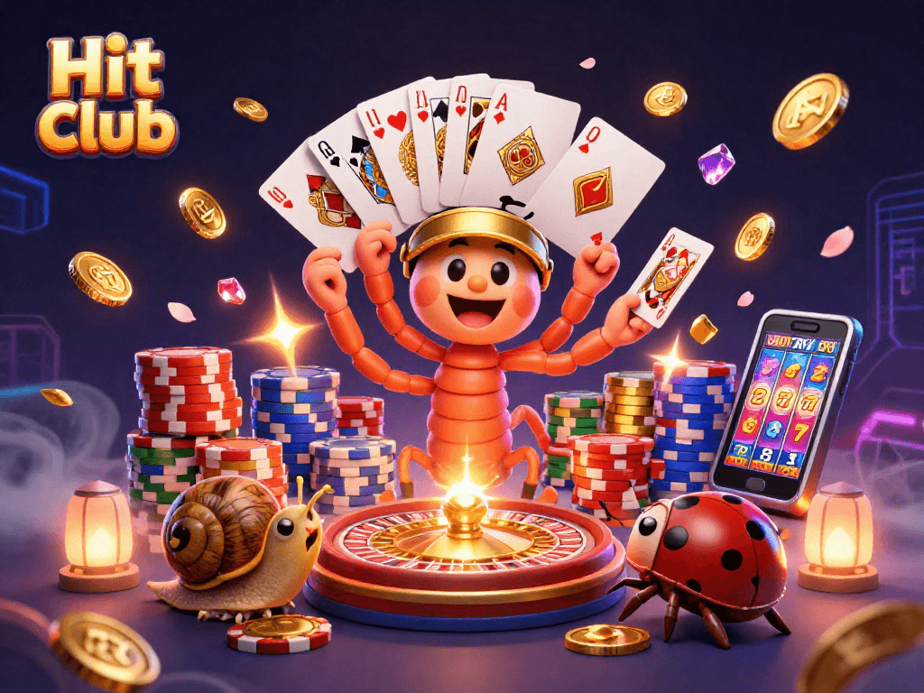 Hit club showcases thrilling casino excitement with engaging characters and vibrant game elements.