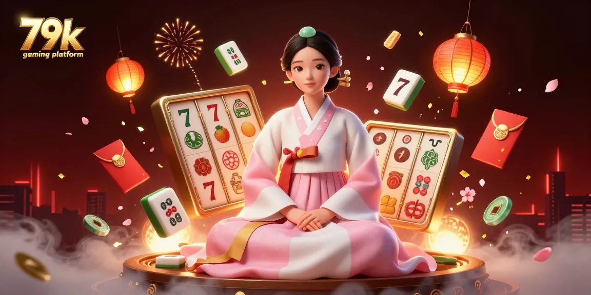 Engage with the 79k gaming platform through a vibrant casino scene filled with enchanting elements.