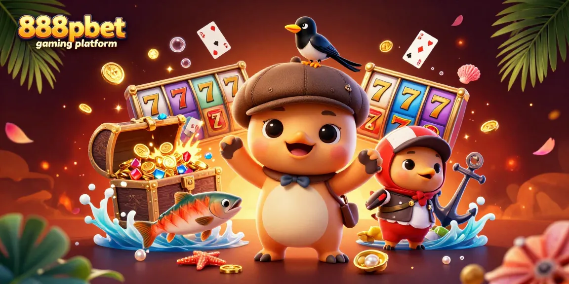 Engage with the vibrant 888pbet gaming platform featuring a playful baby Nessie and gold treasures.
