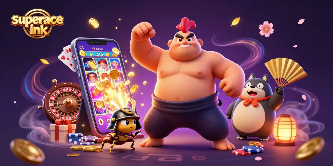 Engage in thrilling gameplay with superace ink's vibrant casino scene alive with slot action and dynamic characters.