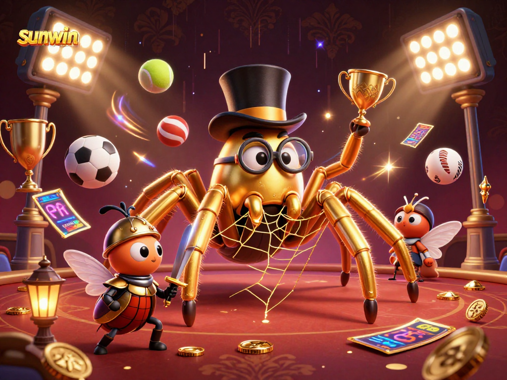 Engage with the thrilling dynamics of sunwin casino art featuring a golden tarantula and beetle knight.