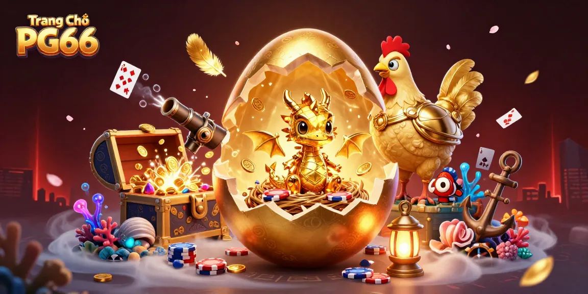 Play thrilling games at Trang Chủ PG66, featuring a dragon and poker chips in a glittering casino scene.