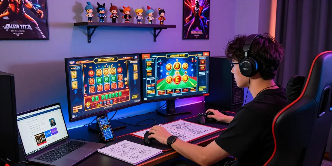 Engaging gaming setup showcasing the rokok88 link alternatif, designed for thrilling online betting experiences with vibrant displays and strategy tools.