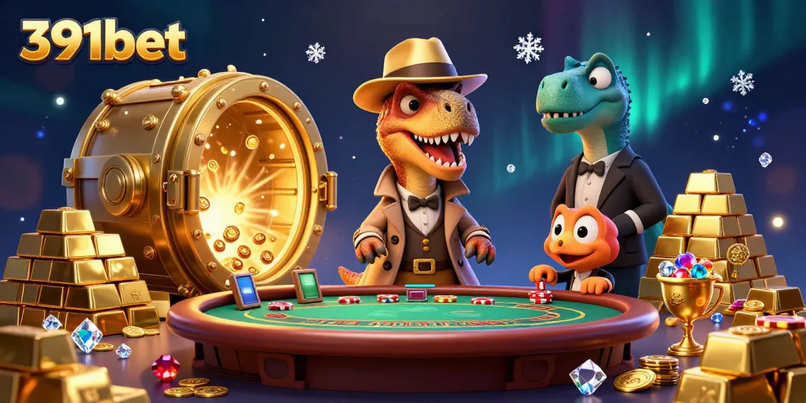 Experience the thrill of 391bet with a cartoon velociraptor counter at a blackjack table.