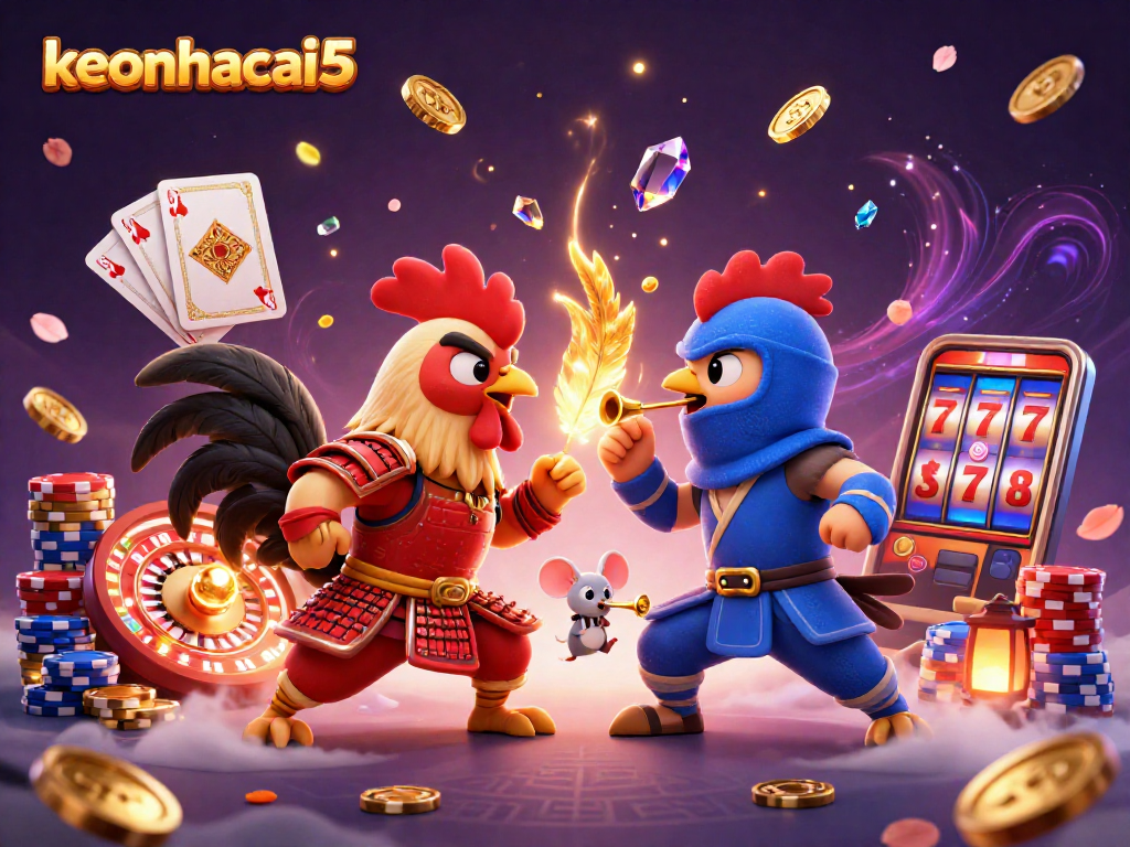 Witness the thrilling showdown of keonhacai5 with fighting roosters in dynamic casino action.