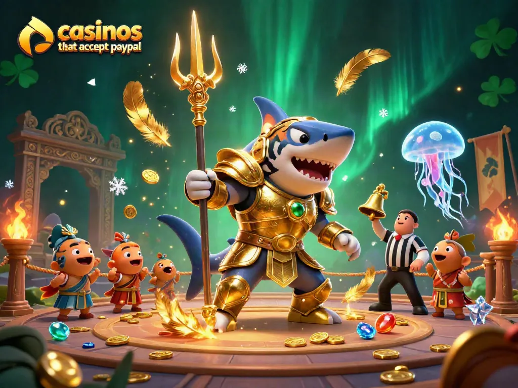 Experience the thrill at casinos that accept Paypal, featuring vibrant gaming elements and dynamic characters.