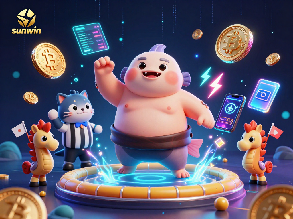 Experience sunwin's thrilling underwater crypto-themed casino with animated characters for an exciting game journey