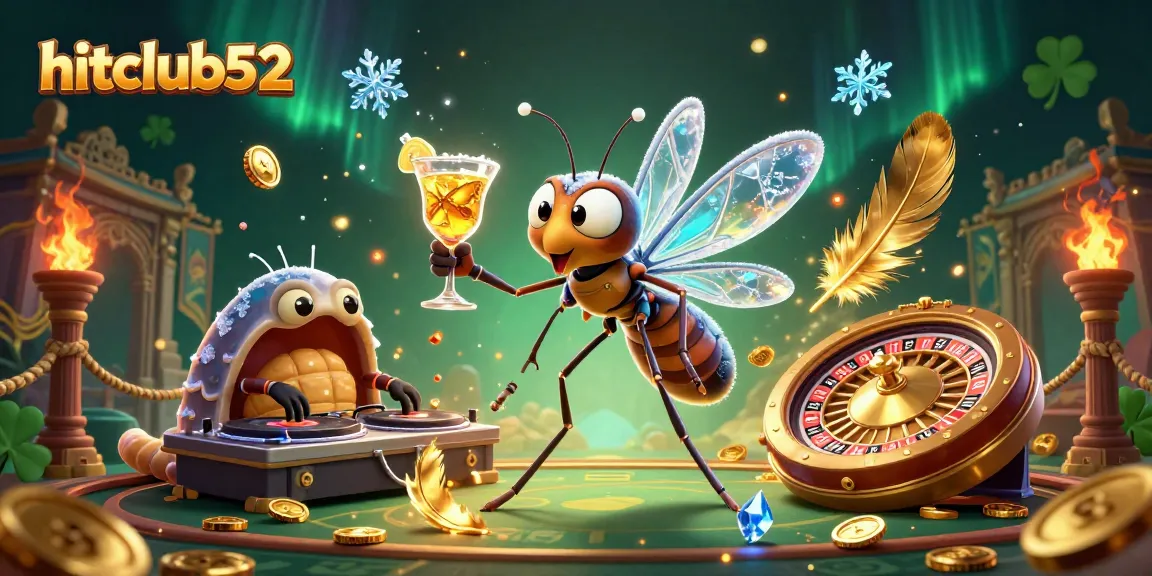 Experience the thrill of gaming with hitclub52, showcasing a vibrant casino scene featuring cartoon characters and games.