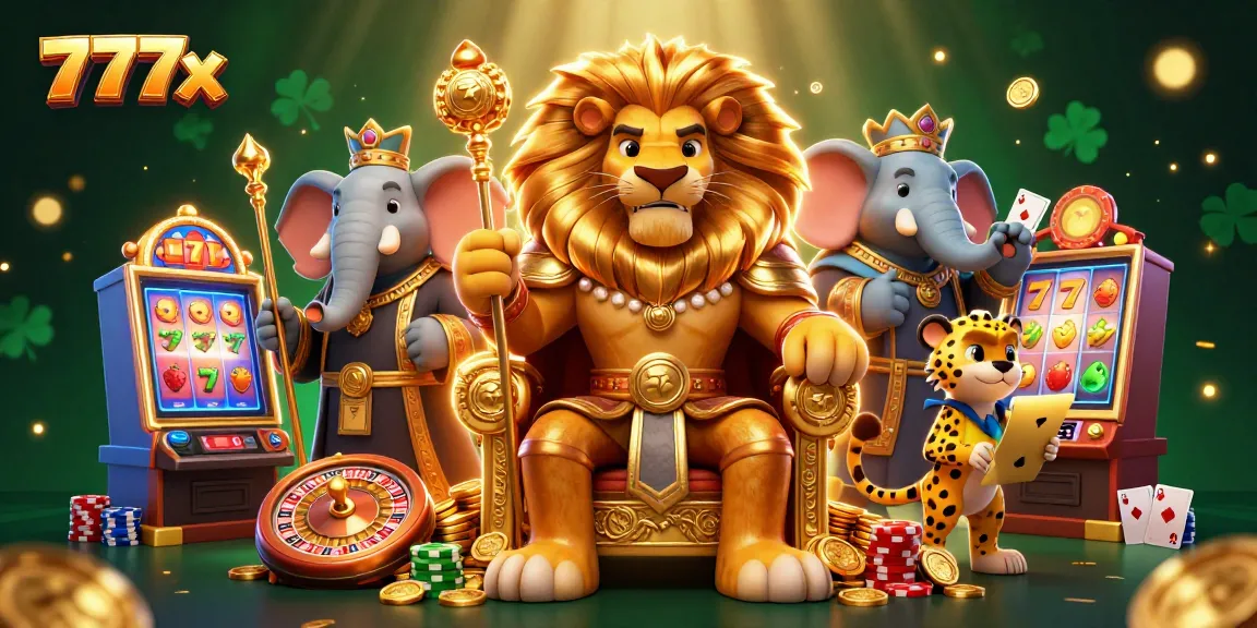 Experience exciting gameplay with 777x in an animated casino setting featuring vibrant slot machines and lively characters.
