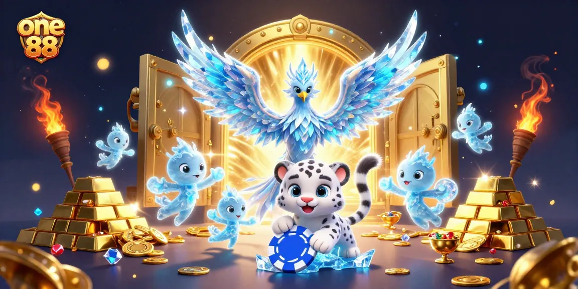 Join the excitement at one 88, where the majestic ice phoenix and snow leopard engage in thrilling casino adventures!