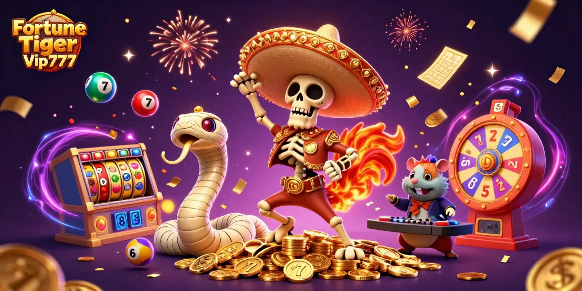 Experience the excitement of winning with Fortune Tiger Vip777 in a vibrant casino scene.