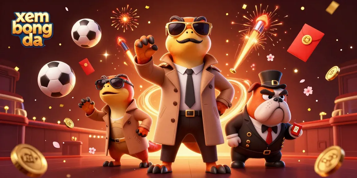 Experience xem bong da excitement with cartoon raptors in a trench coat at a VIP lounge.