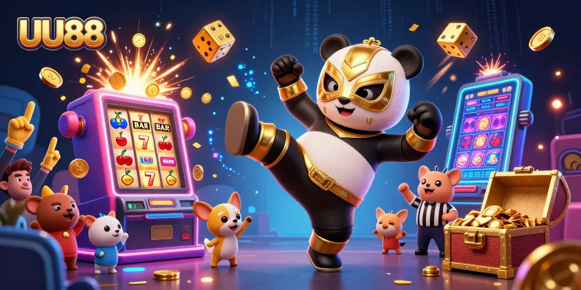 Experience thrilling wins at UU88 with vibrant casino elements and playful animal characters.